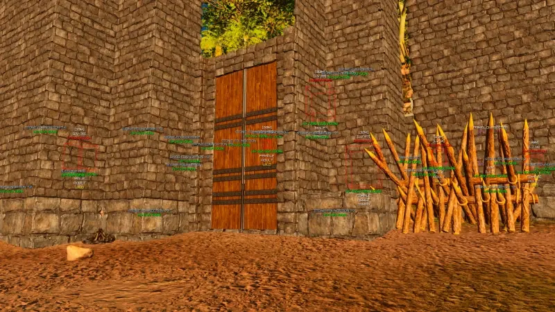 Ark Ascended ESP overlay showing player boxes and dino markers on The Island